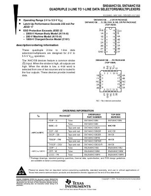 SN74AHC158 数据手册首页
