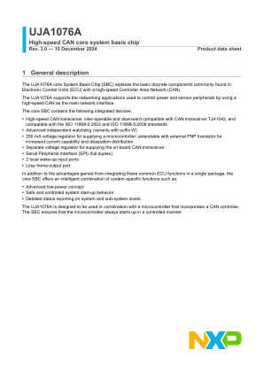 UJA1076A datasheet cover page