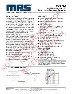 MP8762 datasheet cover page