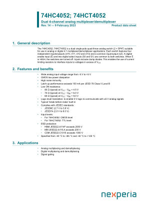 74HC4052BZX datasheet cover page