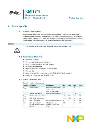 KMI17 datasheet cover page
