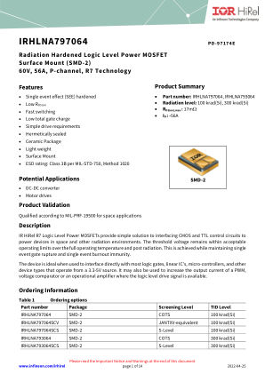IRHLNA797064 datasheet cover page
