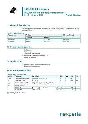 BC806-16HR datasheet cover page