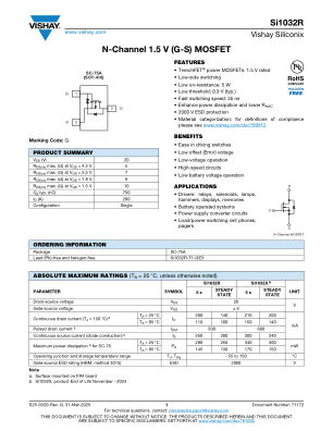SI1032R 数据手册首页