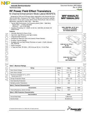 MRF18060A 数据手册首页
