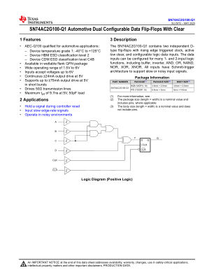 SN74AC2G100-Q1 数据手册首页