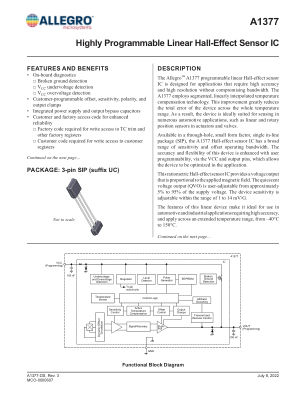 A1377 datasheet cover page