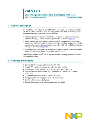 74LV123D datasheet cover page