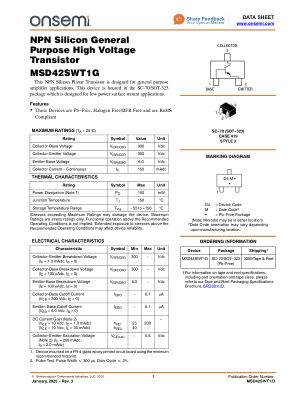 MSD42SWT1 datasheet cover page