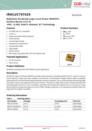 IRHLUC7970Z4 datasheet cover page