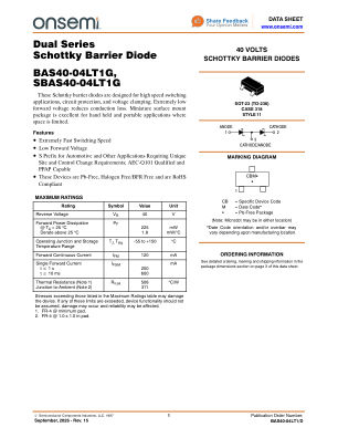 BAS40-04LT1 数据手册首页