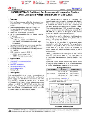 SN74AXC4T774 datasheet cover page