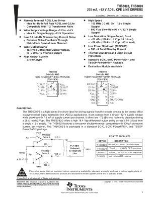 THS6093 datasheet cover page