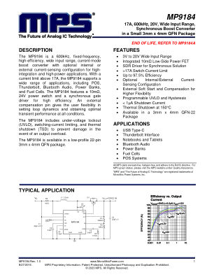 MP9184 datasheet cover page