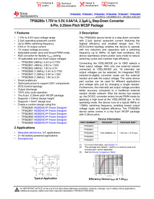 TPS62808 datasheet cover page