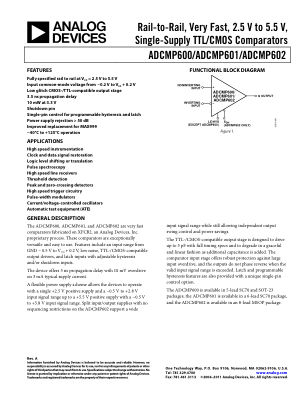 ADCMP600 数据手册首页