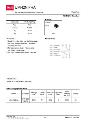 UMH2NFHA 数据手册首页
