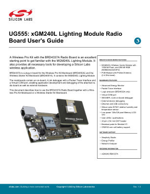 XGM240-RB4337A 数据手册首页