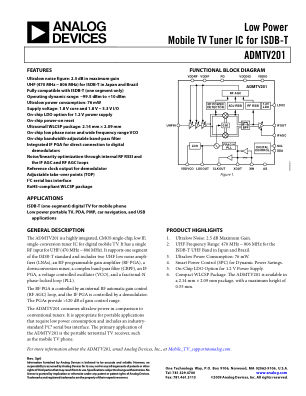 ADMTV201 datasheet cover page