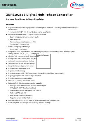 XDPE19283B-0000 datasheet cover page