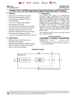 TPL0401B-10-Q1 datasheet cover page