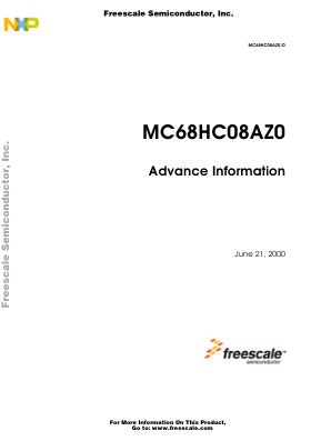 MC68HC08AZ0 datasheet cover page