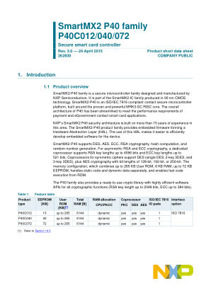 P40C040 datasheet cover page