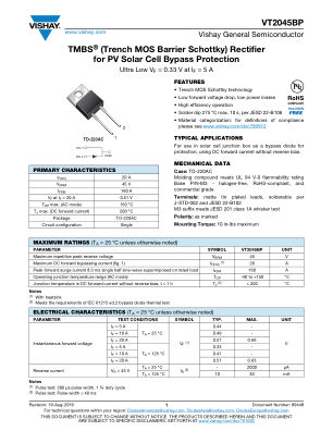 VT2045BP datasheet cover page