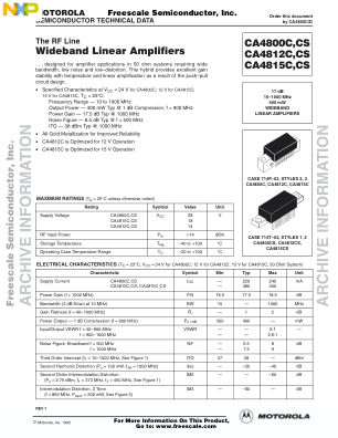 CA4800C 数据手册首页