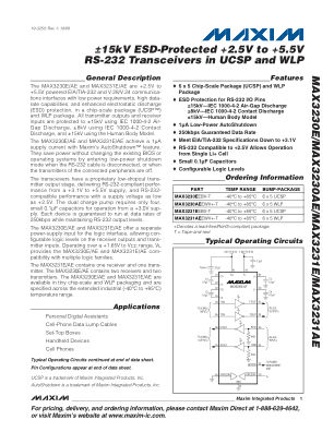 MAX3230E datasheet cover page
