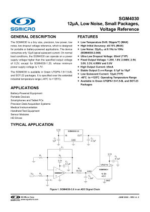 SGM4030 datasheet cover page