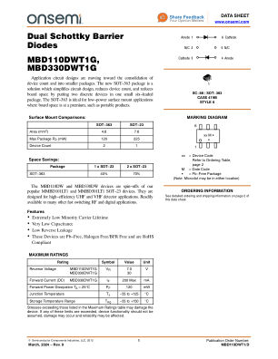 MBD110DWT1 数据手册首页