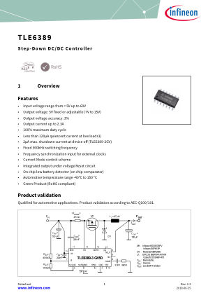 TLE6389 datasheet cover page