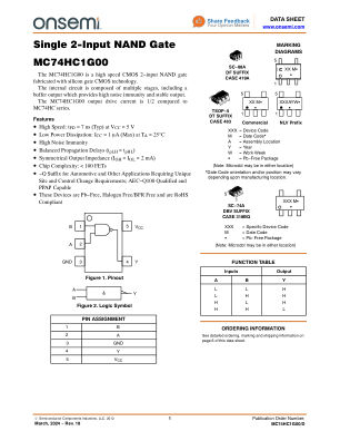 MC74HC1G00 数据手册首页