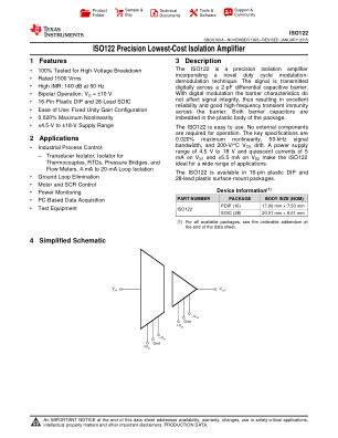 ISO122 datasheet cover page