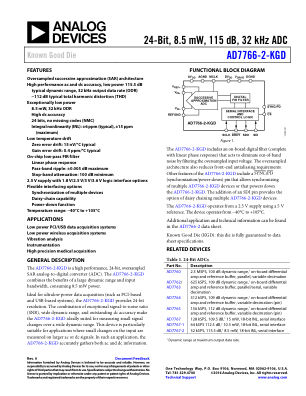 AD7766-2-KGD 数据手册首页
