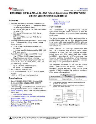 LMK5B12204 datasheet cover page