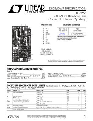LTC6268 datasheet cover page