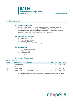 BAS86 datasheet cover page