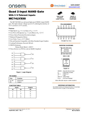 MC74LVX00 datasheet cover page