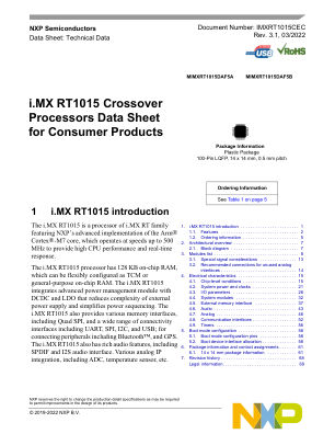 IMXRT1015CEC 数据手册首页