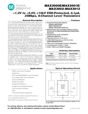 MAX3000E datasheet cover page