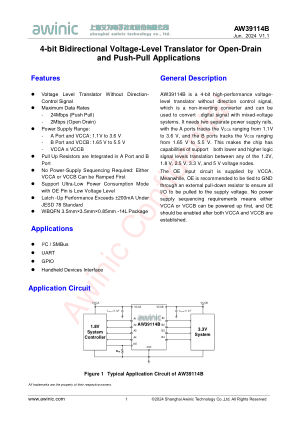 AW39114B datasheet cover page