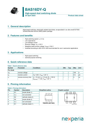 BAS16DYX datasheet cover page