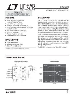 LT1320 datasheet cover page