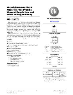 NCL30076 datasheet cover page