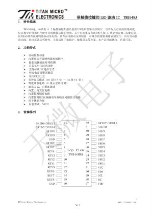 TM1648A datasheet cover page