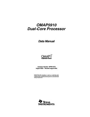 OMAP5910 数据手册首页