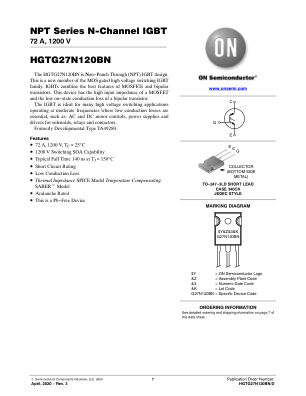 HGTG27N120BN datasheet cover page