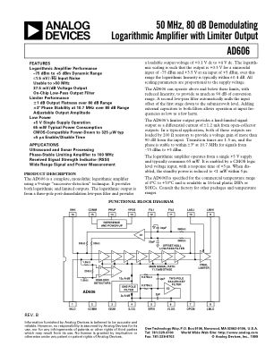 AD606 数据手册首页